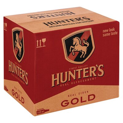 Hunters Gold Cider 330ml (24 Bottles)